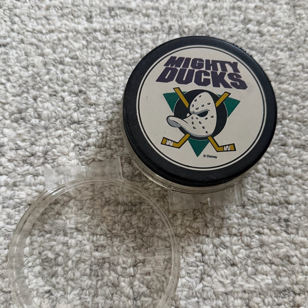 Mighty Ducks Hockey Puck Collectible Item from Inaugural Game 1993